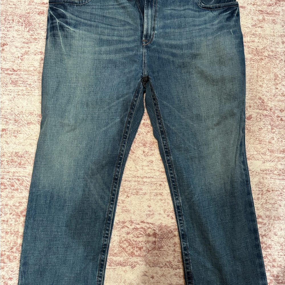 Ariat Blue Straight-Leg Jeans with Vintage Fading